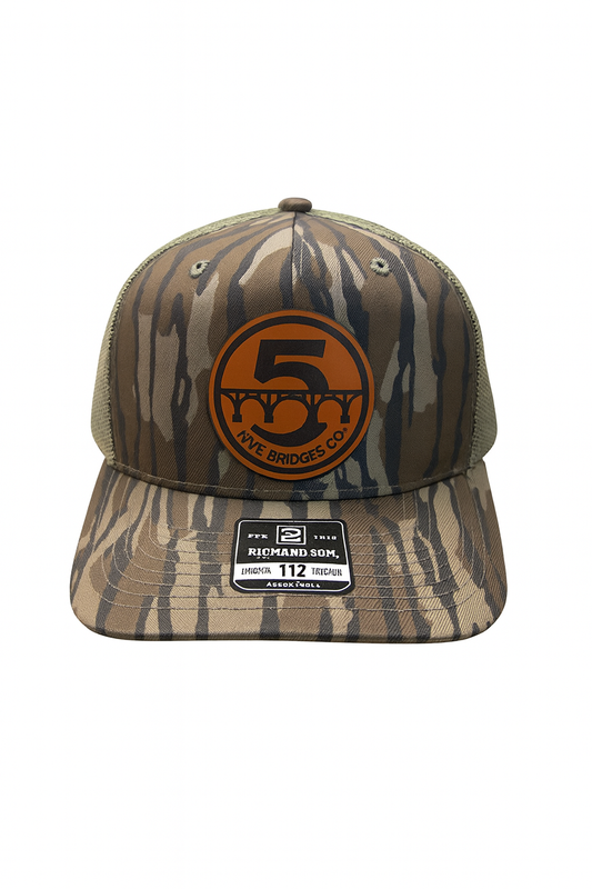 Five Bridges Co. | Timber Camo Leather Patch Trucker Hat