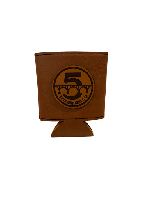 Five Bridges Co.™ Leather Patch Koozie – Tan