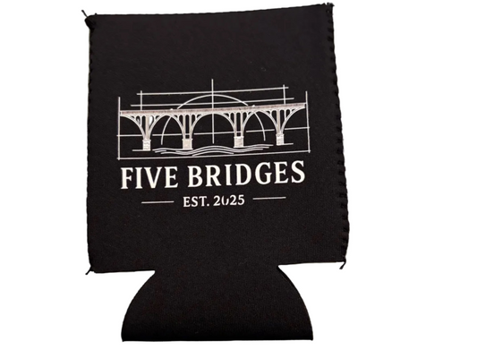 Five Bridges Co.™ Black Bridge Logo Can Koozie